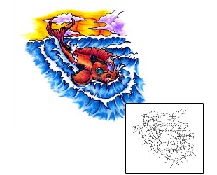 Fish Tattoo Marine Life tattoo | PVF-00074