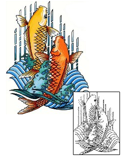 Asian Tattoo Marine Life tattoo | RCF-00055