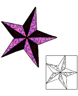 Nautical Star Tattoo Astronomy tattoo | RIF-00602