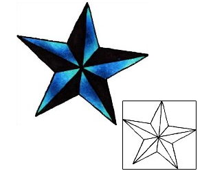 Nautical Star Tattoo Astronomy tattoo | RIF-00840