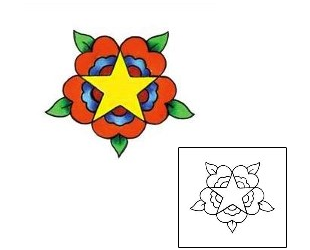 Specific Body Parts Tattoo Star Flower Tattoo