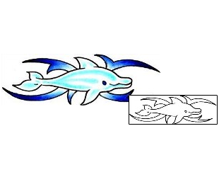 Dolphin Tattoo Marine Life tattoo | RNF-00368