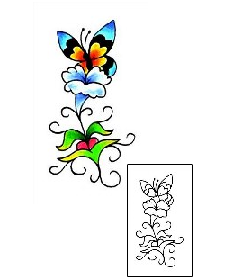 Butterfly Tattoo Plant Life tattoo | RNF-00383