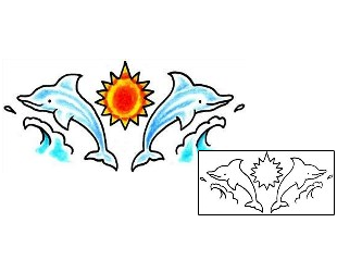 Dolphin Tattoo Marine Life tattoo | RNF-00438