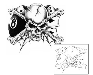 Spider Web Tattoo Gambling tattoo | ROF-00109