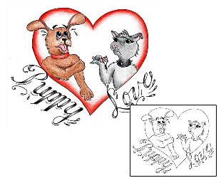 Cartoon Tattoo Puppy Love Tattoo