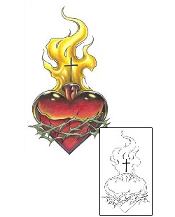Sacred Heart Tattoo Religious & Spiritual tattoo | S1F-00037