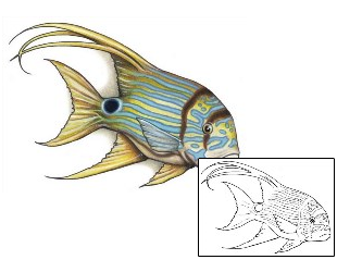 Fish Tattoo Marine Life tattoo | S1F-00081