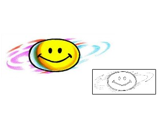 Picture of Colored Swirl Smiley Face Tattoo