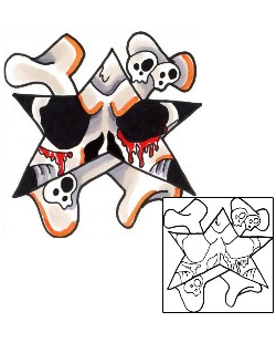 Crossbones Tattoo Horror tattoo | S9F-00139