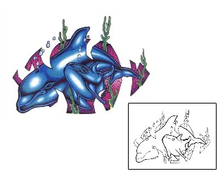Dolphin Tattoo Marine Life tattoo | SCF-00069