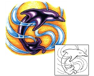 Dolphin Tattoo Marine Life tattoo | SCF-00247