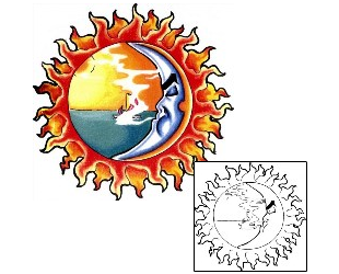 Sun Tattoo Astronomy tattoo | SCF-00519