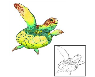 Turtle Tattoo Reptiles & Amphibians tattoo | SEF-00099