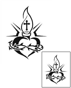 Sacred Heart Tattoo Religious & Spiritual tattoo | SFF-00196