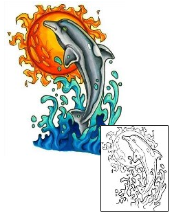 Sea Creature Tattoo Sunrise Dolphin Tattoo
