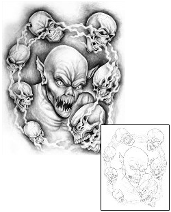 Devil - Demon Tattoo Horror tattoo | SIF-00015