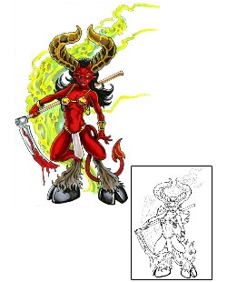 Devil - Demon Tattoo Horror tattoo | SJF-00045