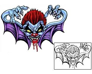 Scary Tattoo Vampire Clown Tattoo