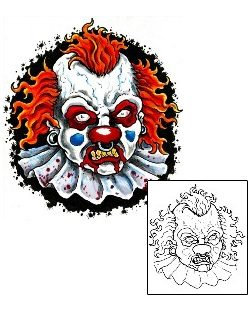 Evil Tattoo Whiteface Clown Tattoo