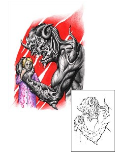 Devil - Demon Tattoo Horror tattoo | SNF-00027