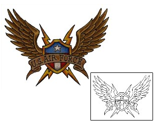 Banner Tattoo US Air Force Shield Tattoo