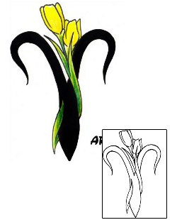 Plant Life Tattoo Aries Tulip