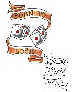 Picture of Born To Lose Dice Tattoo
