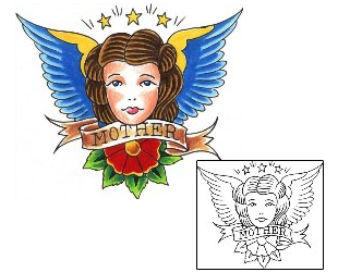 Angel Tattoo Religious & Spiritual tattoo | SOF-00394