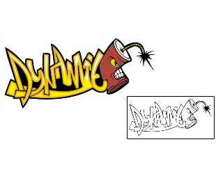 Picture of Dynamite Graffiti Lettering Tattoo
