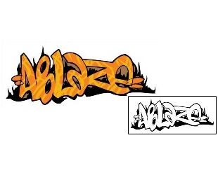 Picture of Ablaze Graffiti Lettering Tattoo