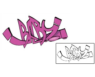 Picture of Baby Graffiti Lettering Tattoo