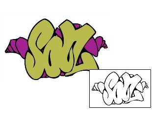 Picture of Soul Graffiti Lettering Tattoo