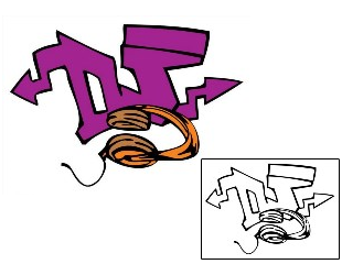 Picture of DJ Graffiti Graffiti Lettering Tattoo