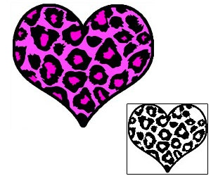 Animal Tattoo Pink Leopard Heart Tattoo