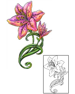 Lily Tattoo Plant Life tattoo | T9F-00003