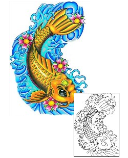 Koi Tattoo Marine Life tattoo | TAF-00052