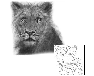 Lion Tattoo Animal tattoo | TFF-00040