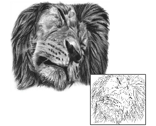 Lion Tattoo Animal tattoo | TFF-00041