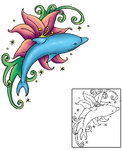 Dolphin Tattoo Marine Life tattoo | THF-00034