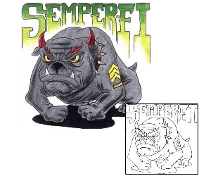 Military Tattoo Semper Fi Bulldog Tattoo