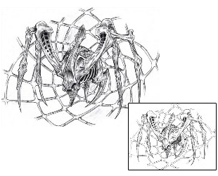 Spider Web Tattoo Insects tattoo | TLF-00099