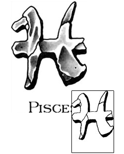 Pisces Tattoo Zodiac tattoo | TPF-00042