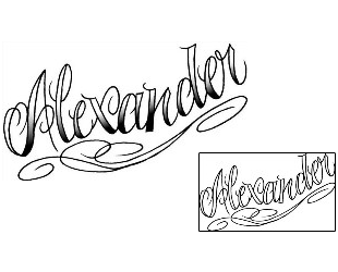 Picture of Alexander Lettering Tattoo