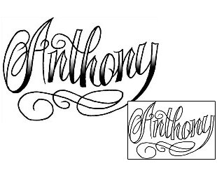 Picture of Anthony Script Lettering Tattoo