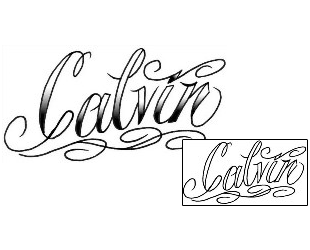 Lettering Tattoo Calvin Script Lettering Tattoo