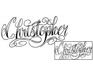 Picture of Christopher Script Lettering Tattoo