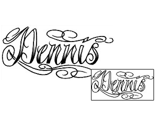 Picture of Dennis Script Lettering Tattoo