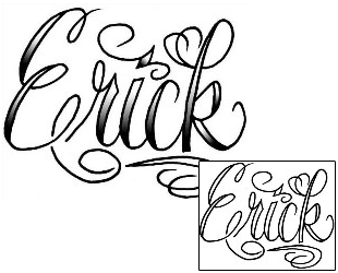 Picture of Erick Script Lettering Tattoo
