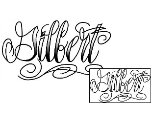 Picture of Gilbert Script Lettering Tattoo